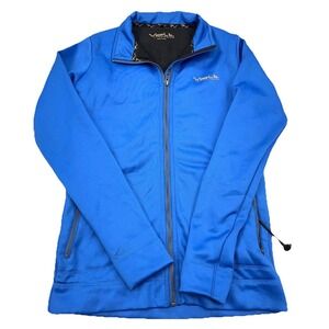 Volt Jacket Women Large Blue Soft Shell Performance Running Resistance Full Zip